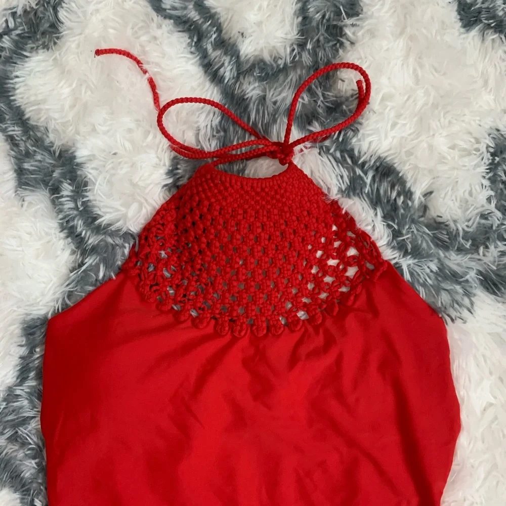 Aerie Red One-piece Bathing Suit - Picture 8 of 8